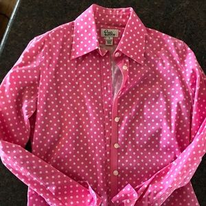 Lilly Pulitzer pink polka dot button up